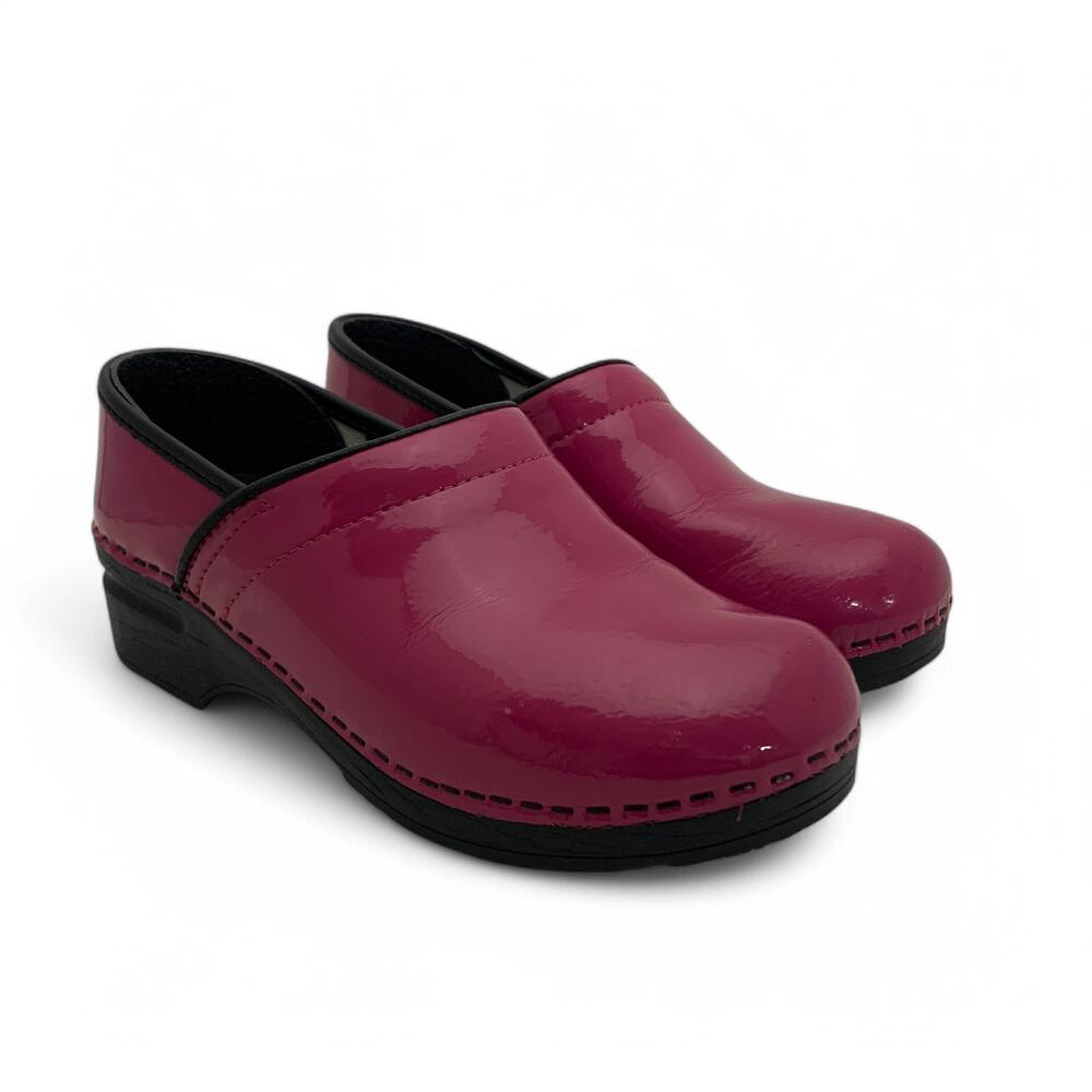 BJORK Swedish Comfort Professional Patent Leather Clogs Work Shoes 38/39 READ